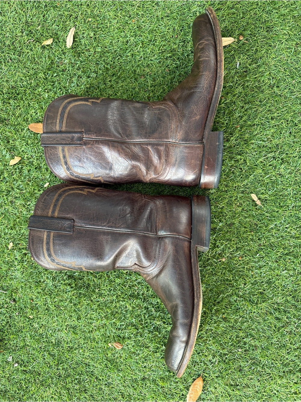 Lucchese Bootmaker Handmade Brown Leather Western Roper Boots